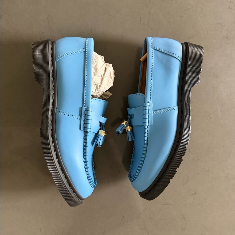 Supreme Dr. Martens Blue Tassel Slip-On Loafers BRAND NEW 11US - Picture 2 of 5